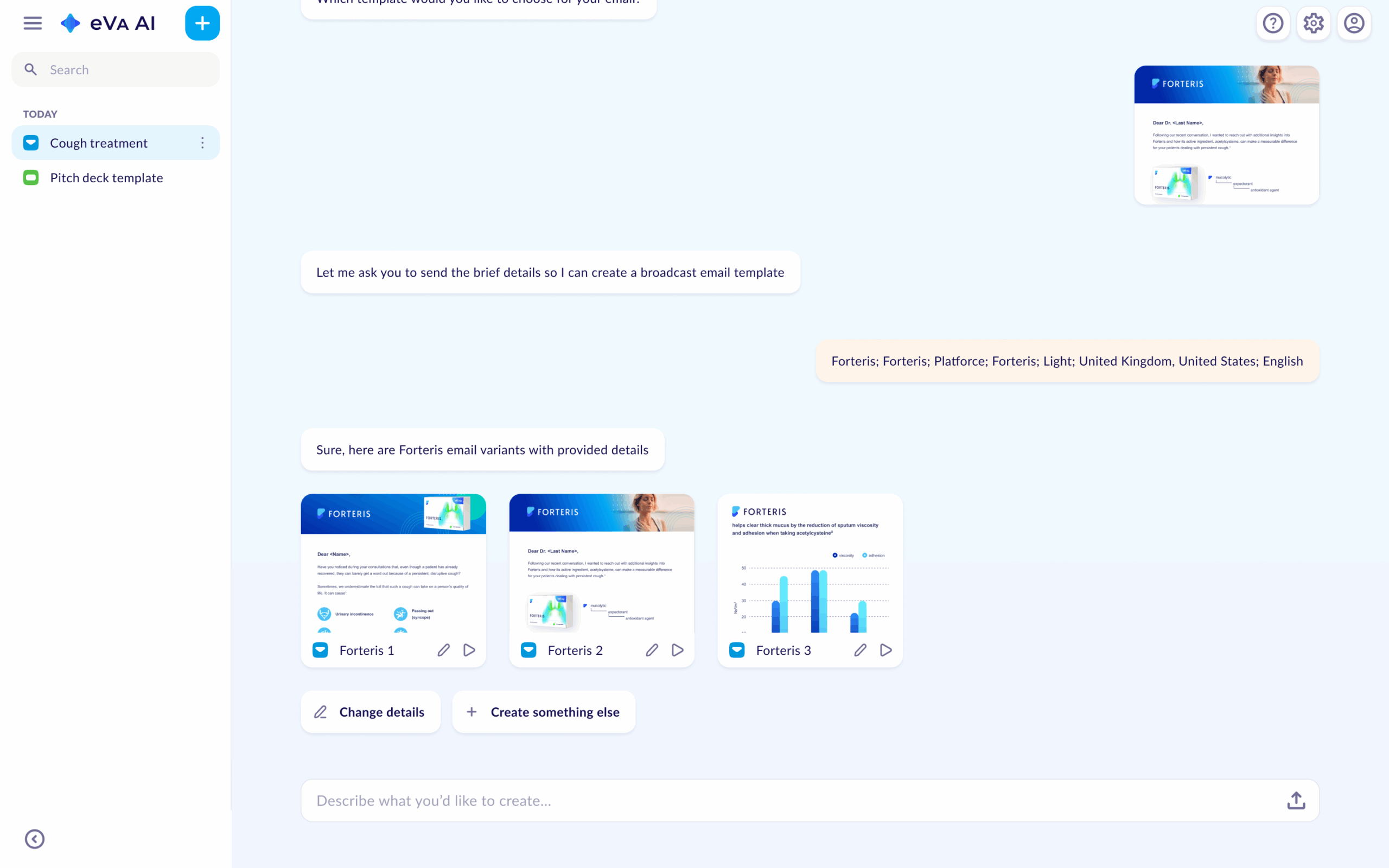 eVa AI agent for pharma