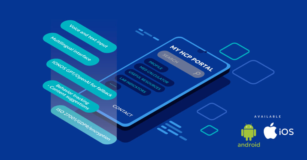 Pharma HCP portal app with an AI-powered virtual assistant